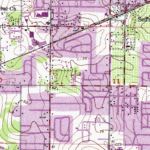 Topographic Map of Rolling Oaks, FL
