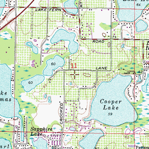 Topographic Map of Rosa Acres, FL