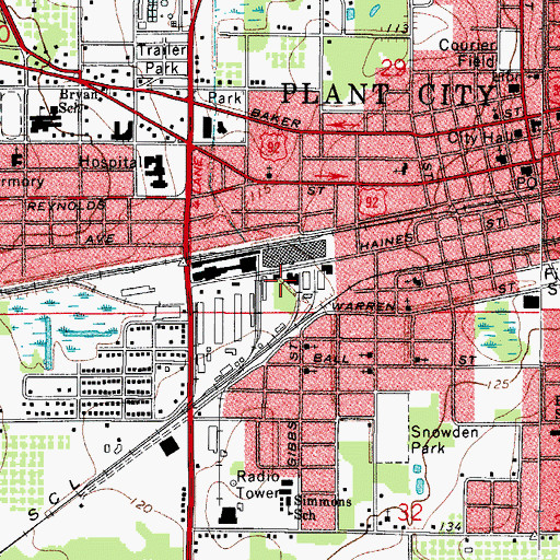 Topographic Map of Rose Valley, FL