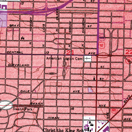 Topographic Map of Rosedale, FL