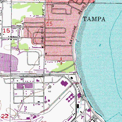 Topographic Map of Roslyn Heights, FL