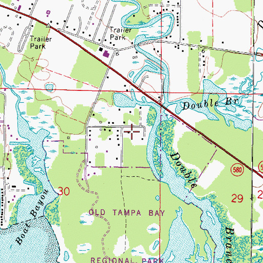 Topographic Map of Roxana Woods, FL
