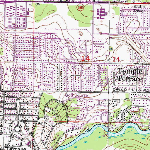 Topographic Map of Royal Greens, FL