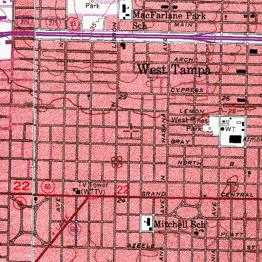 Topographic Map of Rubia, FL