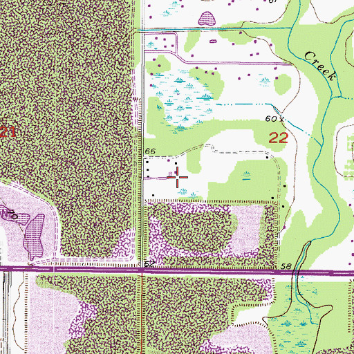 Topographic Map of Ruffin Acres, FL
