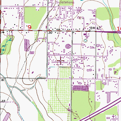 Topographic Map of Ruskin Colony Estates, FL