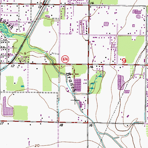 Topographic Map of Ruskin Colony Farms, FL