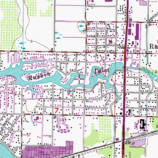 Topographic Map of Ruskin Inlet, FL