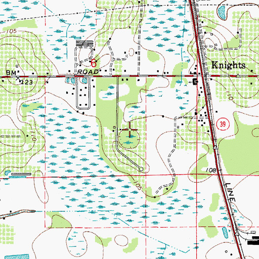 Topographic Map of Rustic Oaks, FL