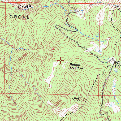 Topographic Map of Round Meadow, CA