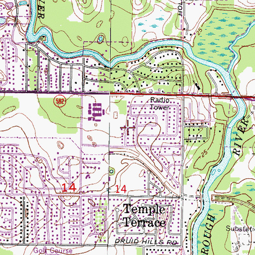 Topographic Map of Rustic Village, FL