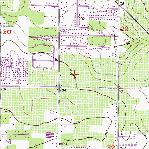 Topographic Map of Saint Cloud Manor, FL