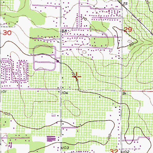 Topographic Map of Saint Cloud Manor, FL