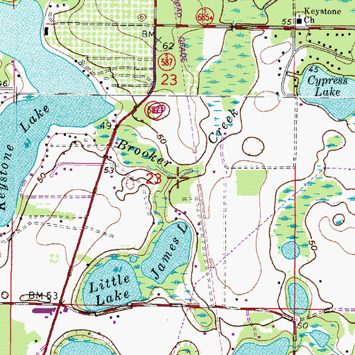 Topographic Map of Saint James, FL