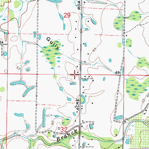 Topographic Map of Salamacha Acres, FL