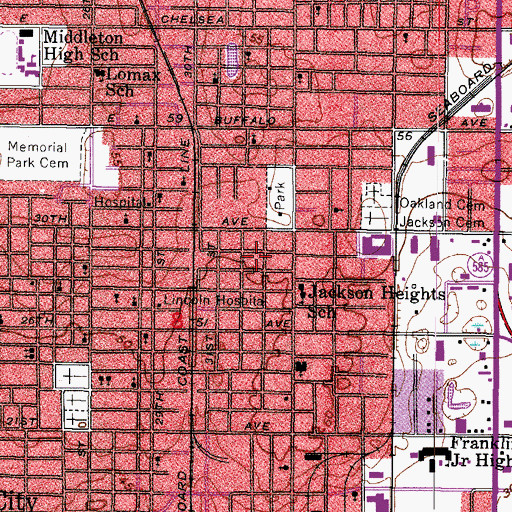 Topographic Map of Salmon, FL
