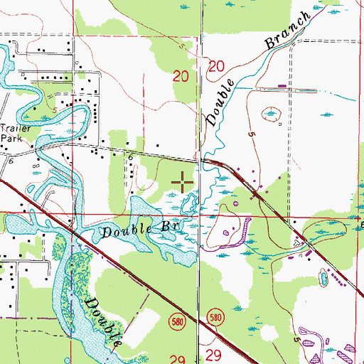 Topographic Map of Saltmarsh, FL