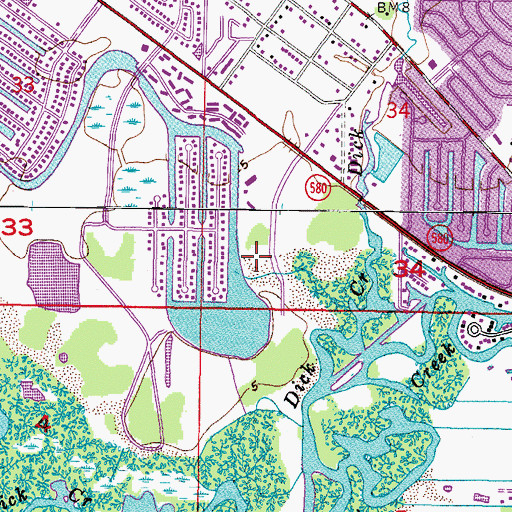 Topographic Map of San Marino Bay Estates, FL