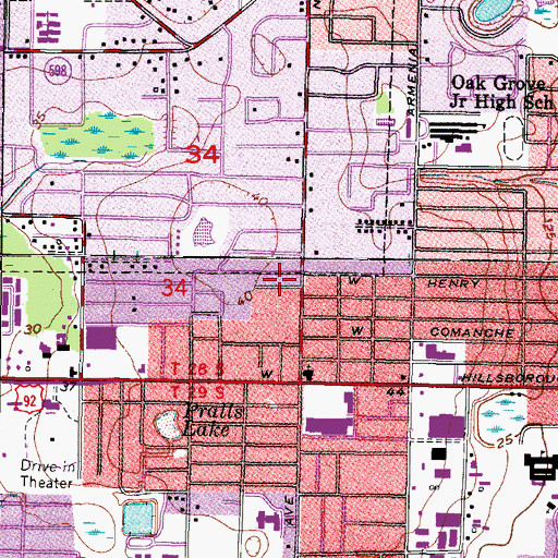 Topographic Map of Martindale Tourist Park, FL
