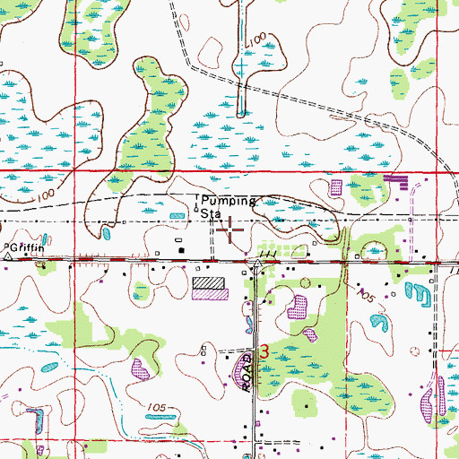 Topographic Map of Martins Acres, FL