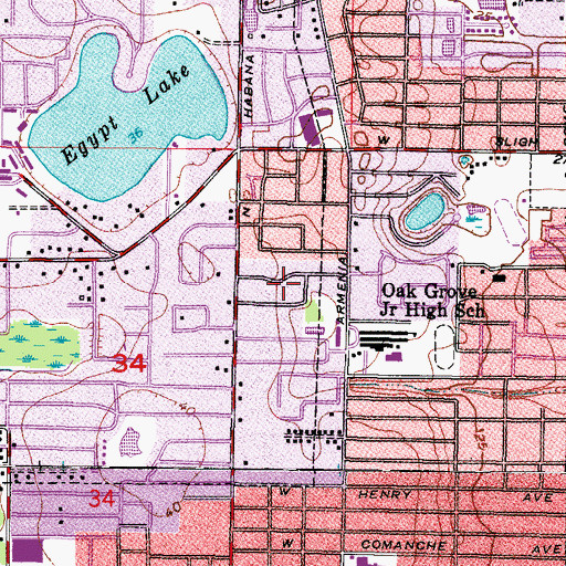 Topographic Map of Mary Dale Estates, FL