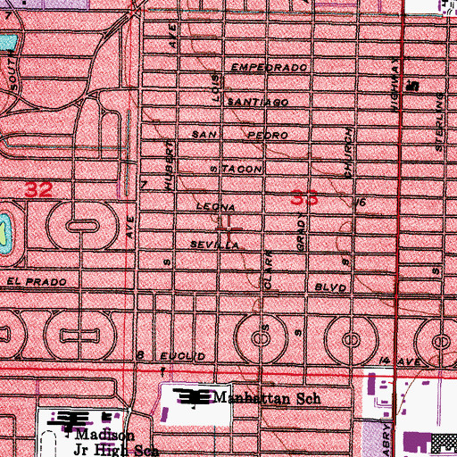 Topographic Map of Maryland Manor, FL