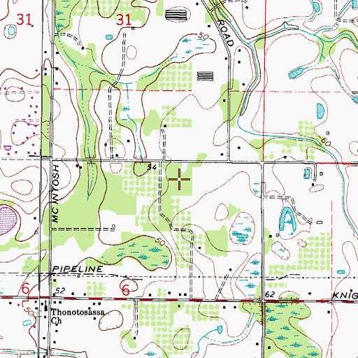 Topographic Map of Marys Woods, FL