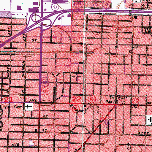 Topographic Map of Masons, FL