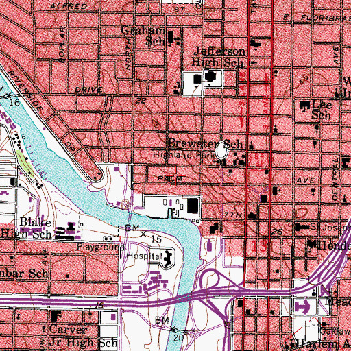 Topographic Map of Mathews Place, FL