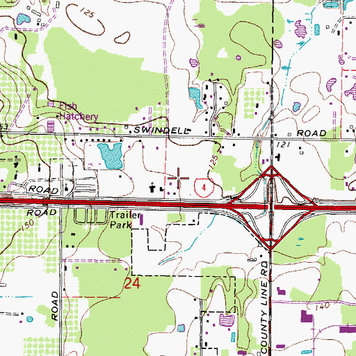 Topographic Map of Maxwell Acres, FL