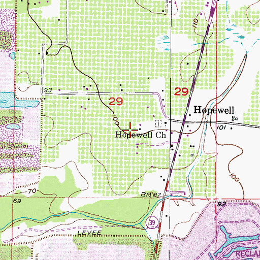 Topographic Map of McDonald-Slone Estates, FL