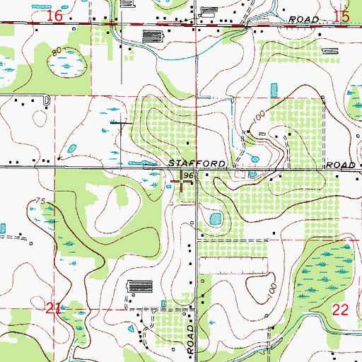 Topographic Map of McElveen, FL