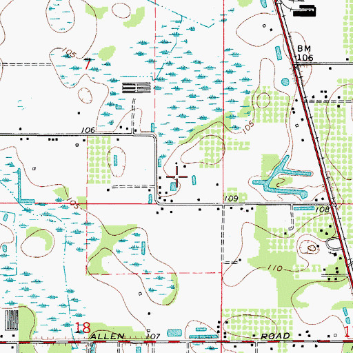 Topographic Map of McGee Estates, FL
