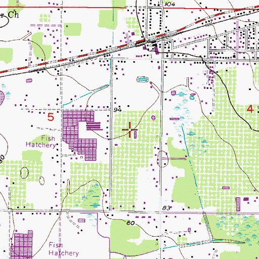 Topographic Map of McGraths Orangettes, FL