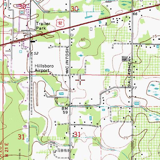 Topographic Map of McIntosh Country Acres, FL
