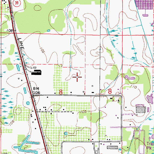 Topographic Map of McIntosh Estates West, FL