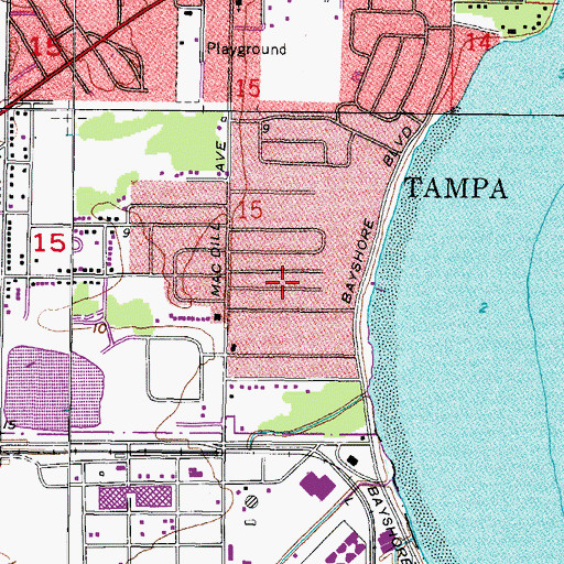 Topographic Map of Meadowlawn, FL