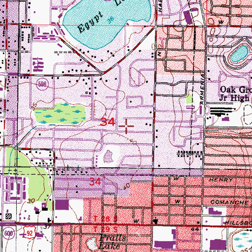 Topographic Map of Meadows Estates, FL