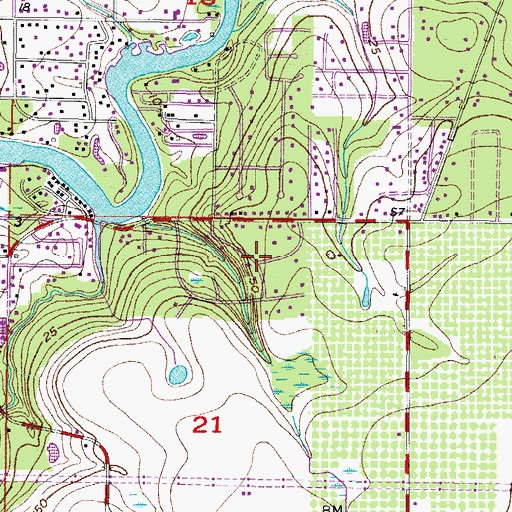 Topographic Map of Mellowood Creek, FL