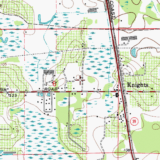 Topographic Map of Merrin Acres, FL