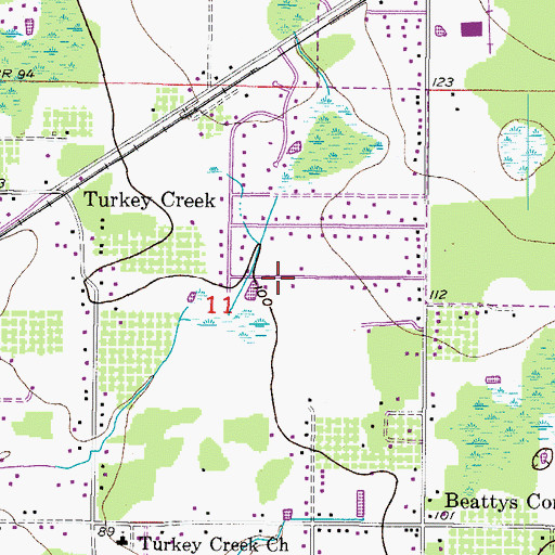 Topographic Map of Messick Acres, FL