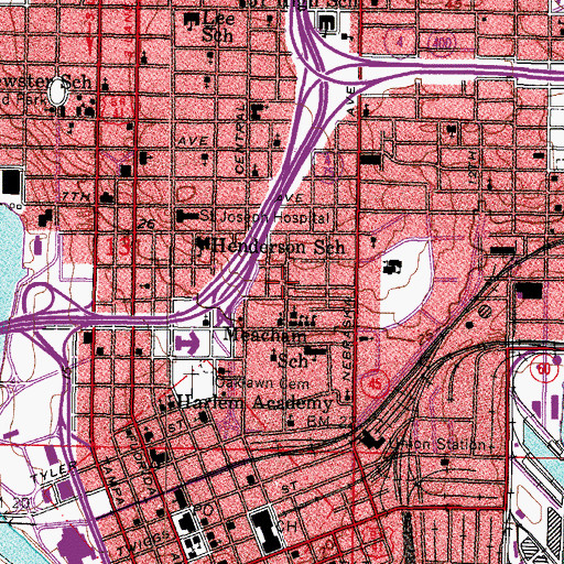Topographic Map of Middletown, FL