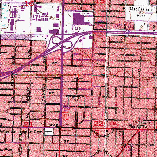 Topographic Map of Midwest, FL