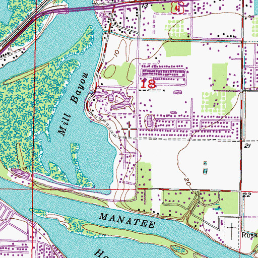 Topographic Map of Mill Highlands, FL