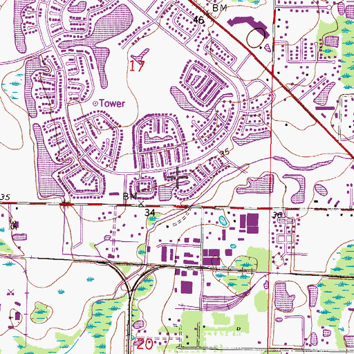 Topographic Map of Mill Pond Village, FL