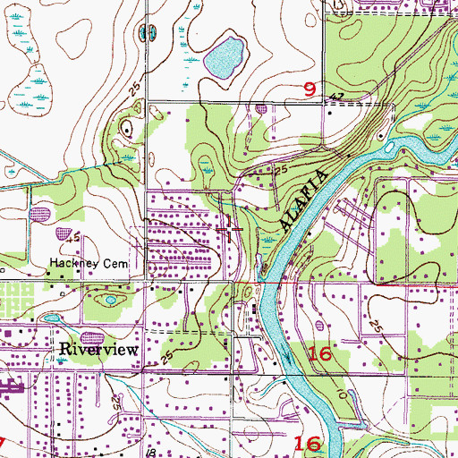 Topographic Map of Minnie Villas, FL