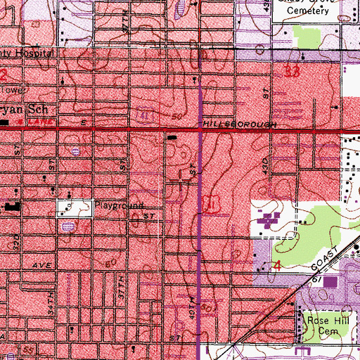 Topographic Map of Miranda, FL