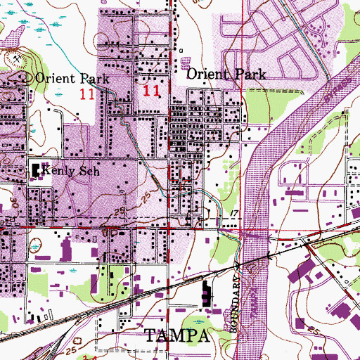 Topographic Map of Missouri Park, FL