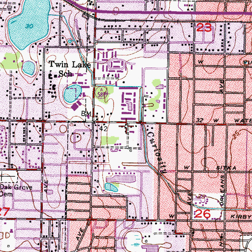 Topographic Map of Mitchell Park, FL