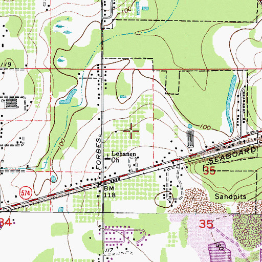 Topographic Map of Moll Acres, FL